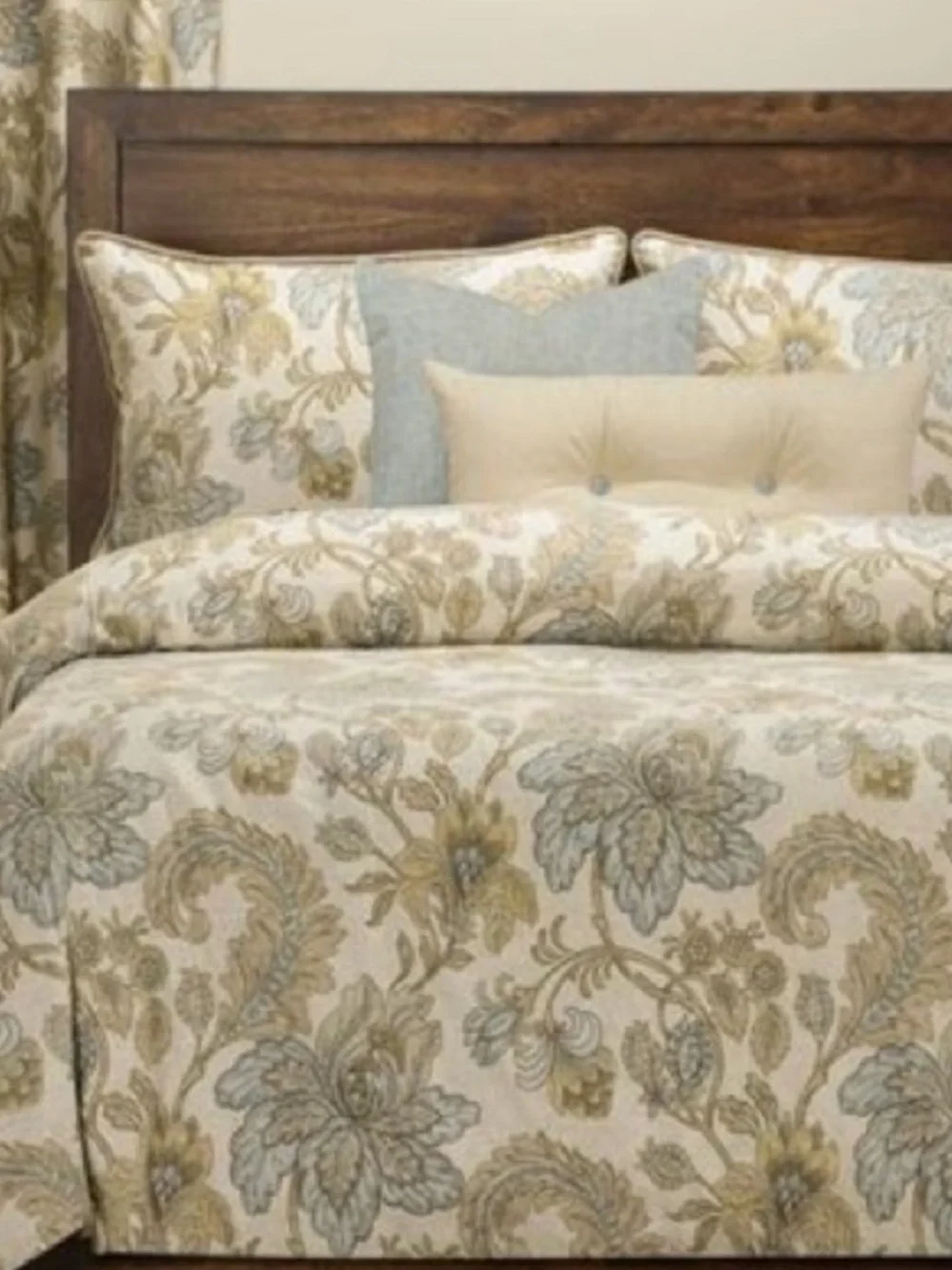 Isabella Natural Floral 6-PC King Luxury Duvet Set - Siscovers NWT